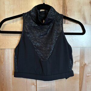 Victoria's Secret Animal Print Mesh Pullover High Neck Bra Top Black M Medium